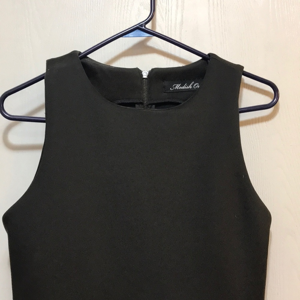 Modish one black peplum dress, medium.